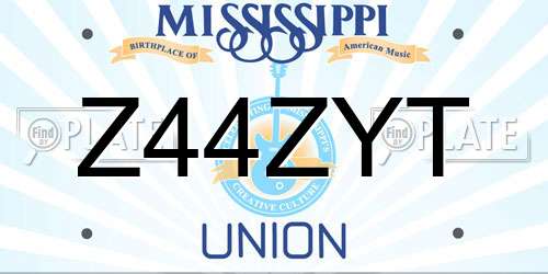Z44ZYT Mississippi License Plate