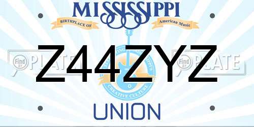 Z44ZYZ Mississippi License Plate