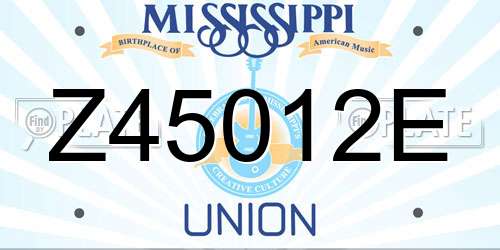 Z45012E Mississippi License Plate