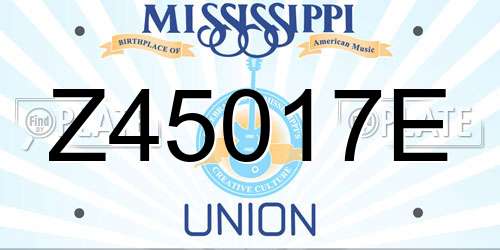 Z45017E Mississippi License Plate