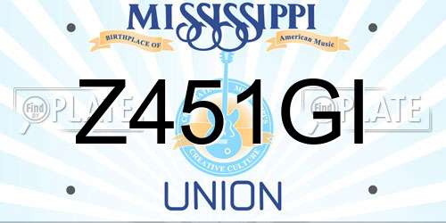 Z451GI Mississippi License Plate