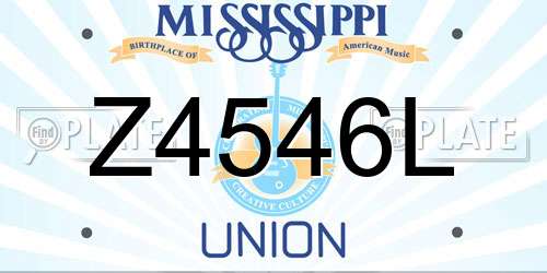 Z4546L Mississippi License Plate