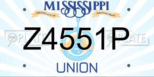 Z4551P Mississippi License Plate