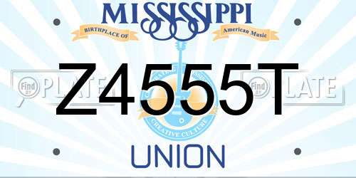 Z4555T Mississippi License Plate