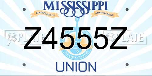 Z4555Z Mississippi License Plate