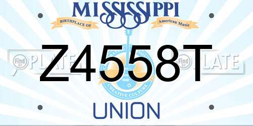 Z4558T Mississippi License Plate