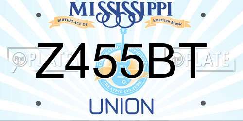 Z455BT Mississippi License Plate