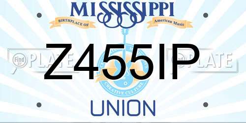 Z455IP Mississippi License Plate
