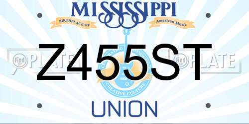 Z455ST Mississippi License Plate