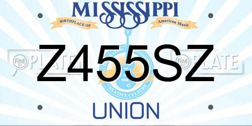 Z455SZ Mississippi License Plate