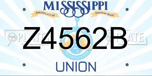 Z4562B Mississippi License Plate