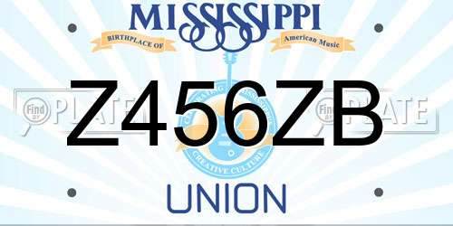 Z456ZB Mississippi License Plate