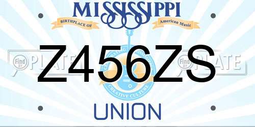 Z456ZS Mississippi License Plate