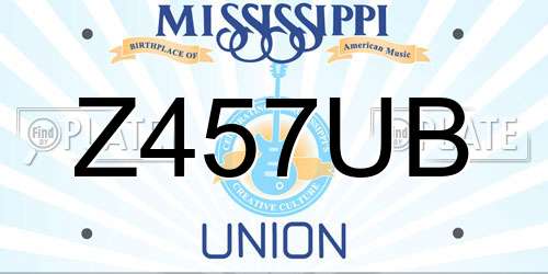 Z457UB Mississippi License Plate