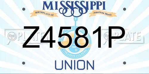 Z4581P Mississippi License Plate
