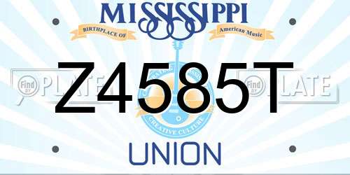 Z4585T Mississippi License Plate
