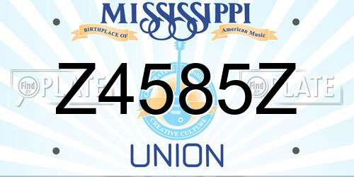 Z4585Z Mississippi License Plate