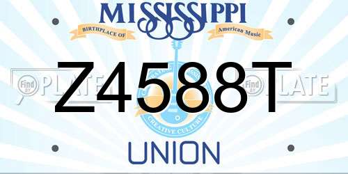 Z4588T Mississippi License Plate