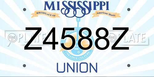 Z4588Z Mississippi License Plate