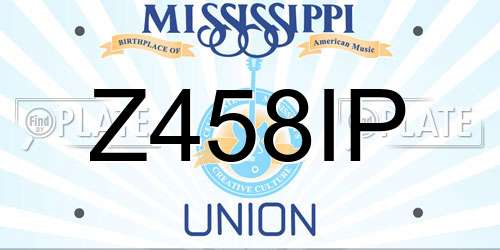 Z458IP Mississippi License Plate