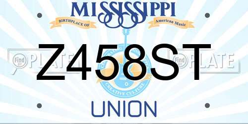 Z458ST Mississippi License Plate