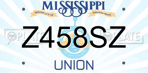 Z458SZ Mississippi License Plate