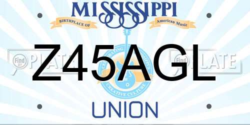 Z45AGL Mississippi License Plate