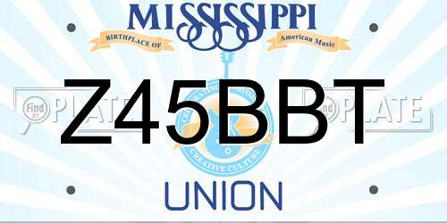Z45BBT Mississippi License Plate