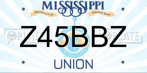 Z45BBZ Mississippi License Plate