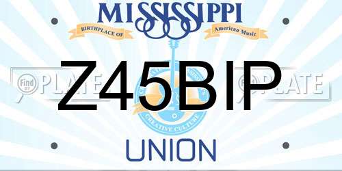 Z45BIP Mississippi License Plate