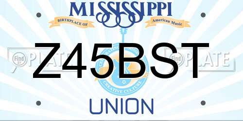 Z45BST Mississippi License Plate