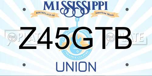 Z45GTB Mississippi License Plate