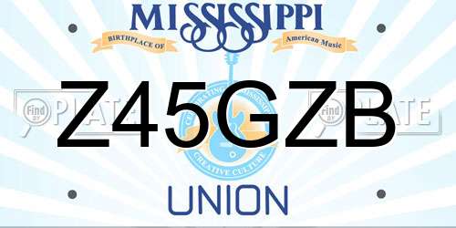 Z45GZB Mississippi License Plate