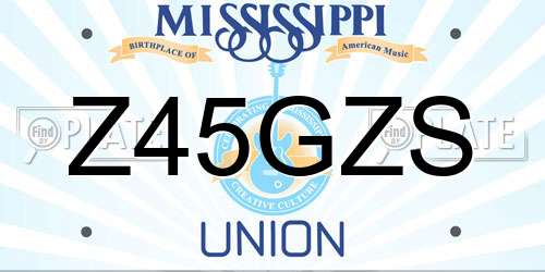 Z45GZS Mississippi License Plate