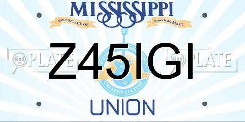 Z45IGI Mississippi License Plate