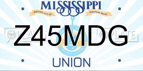 Z45MDG Mississippi License Plate
