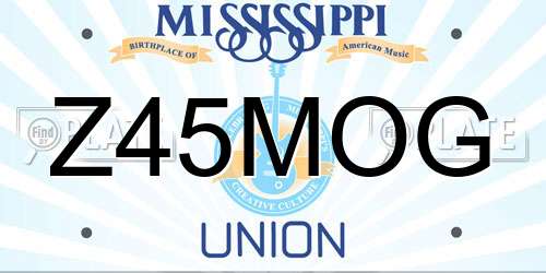 Z45MOG Mississippi License Plate