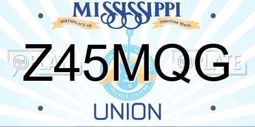 Z45MQG Mississippi License Plate