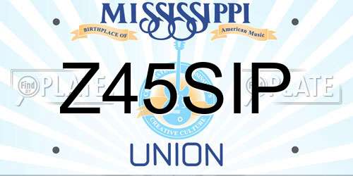 Z45SIP Mississippi License Plate