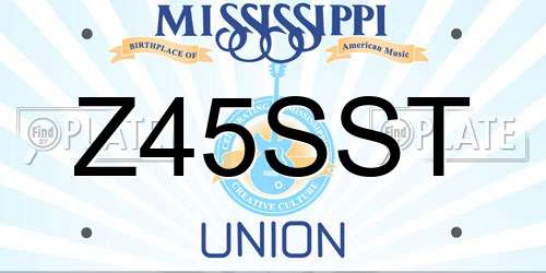 Z45SST Mississippi License Plate