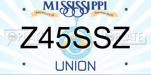 Z45SSZ Mississippi License Plate