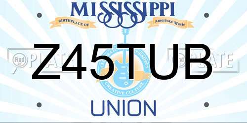 Z45TUB Mississippi License Plate