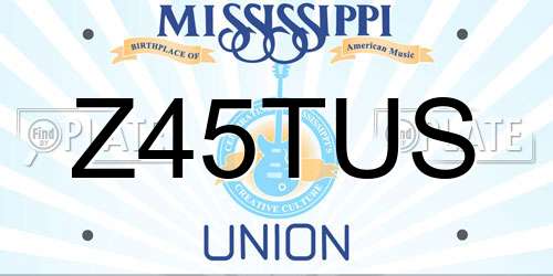 Z45TUS Mississippi License Plate