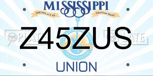 Z45ZUS Mississippi License Plate