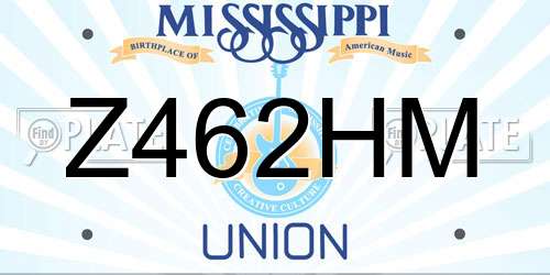 Z462HM Mississippi License Plate