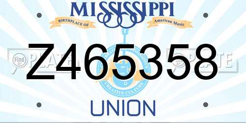 Z465358 Mississippi License Plate