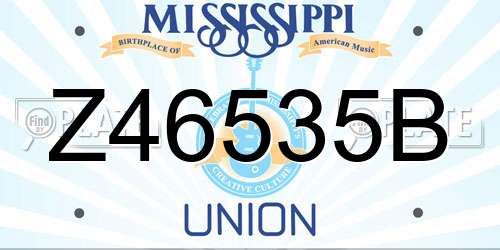 Z46535B Mississippi License Plate