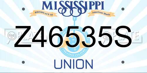 Z46535S Mississippi License Plate