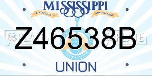 Z46538B Mississippi License Plate