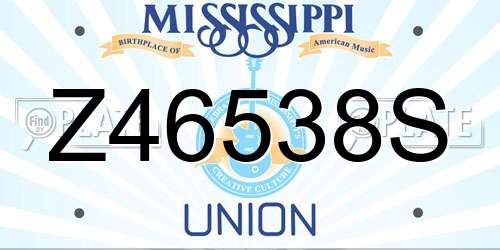 Z46538S Mississippi License Plate